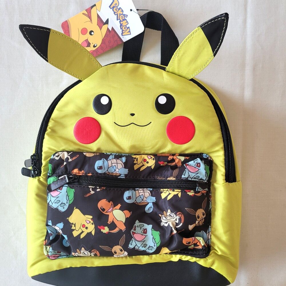 NWT Pokemon Pikachu 3D Ears Mini Backpack Bioworld Yellow